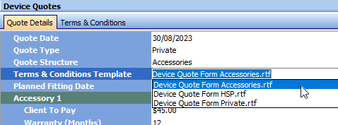 Device Quote TCs