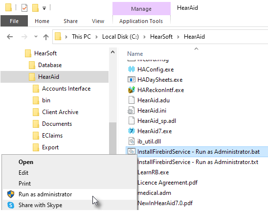 InstallFirebirdService