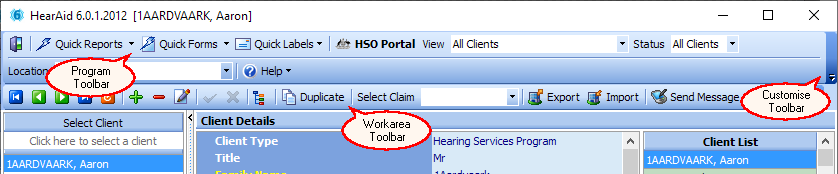 Toolbars